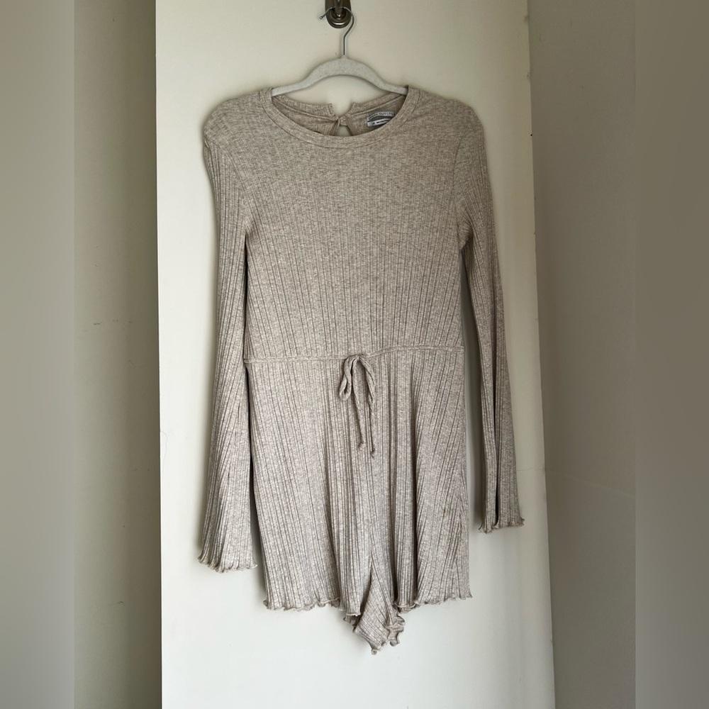 Urban Outfitters Cream Knit long sleeve romper